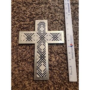 Cross With Silver Navy And White Accents